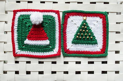 Christmas Tree and Hat Granny Squares