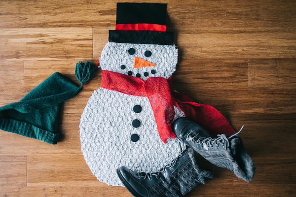 Holiday Snowman DIY Doormat