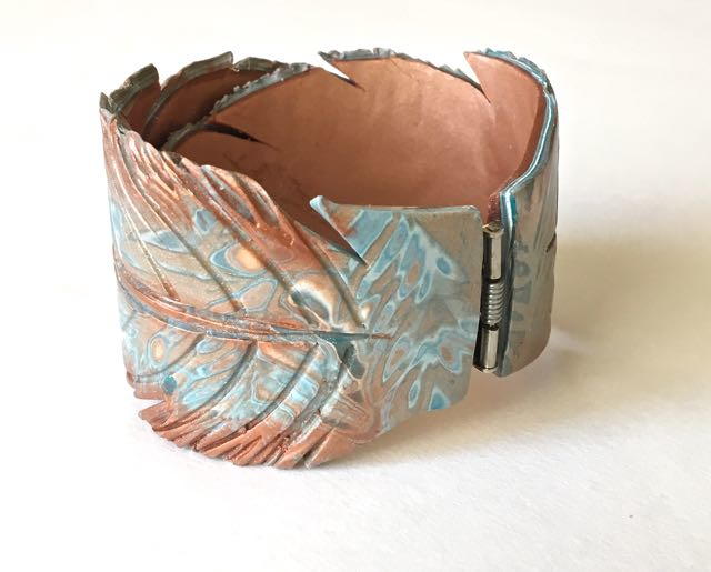 Download Feather Clay Spring Hinge Bracelet | FaveCrafts.com