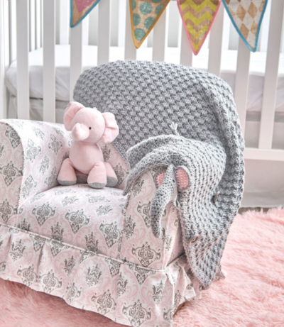 Friendly Elephant Crochet Blanket