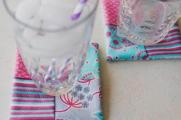 10-Minute Folded Fabric Coasters (Video Tutorial) | AllFreeSewing.com