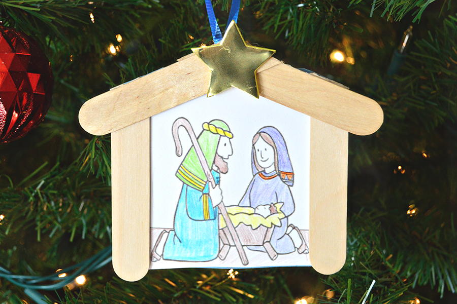 Kids Christmas Nativity Ornament | AllFreeHolidayCrafts.com