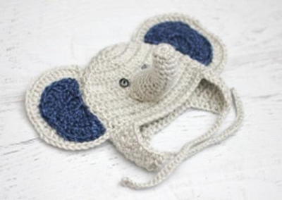 crochet baby elephant hat