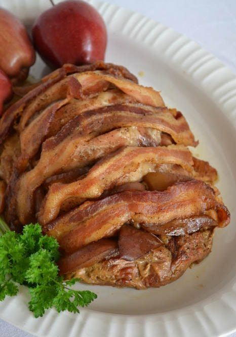 Slow Cooker Apple Bacon Pork Roast