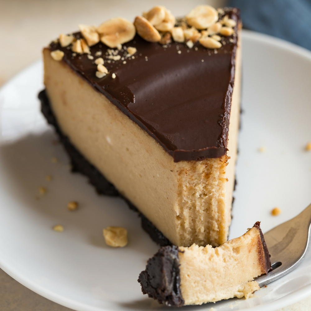 Chocolate Peanut Butter Cheesecake | TheBestDessertRecipes.com