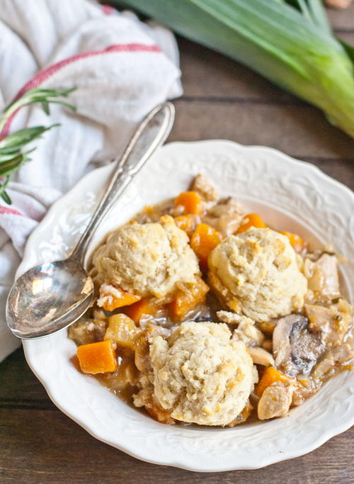 Fall-Favorite Chicken Butternut Squash Cobbler