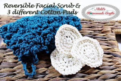 Facial Scrub and 3 Different Cotton Pads