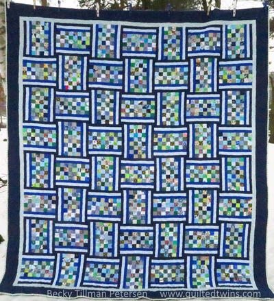 Banded Checkerboard Quilt Pattern