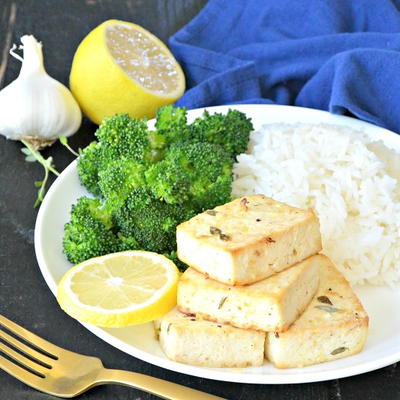 Lemon Garlic Baked Tofu