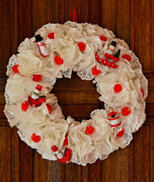 Recycled Record Jackets Christmas Wreath