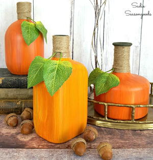 Painted Pumpkin Recycled Bottle Craft