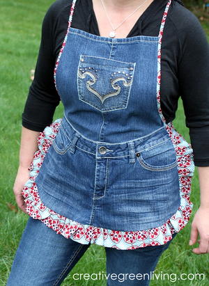 Farm Girl Recycled Jeans Apron