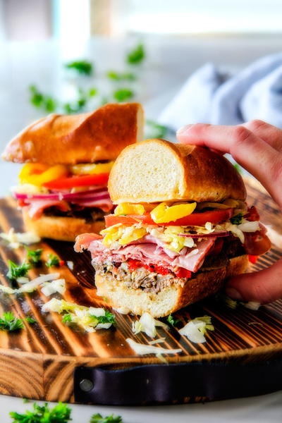 Loaded Slow Cooker Italian Beef Sandwiches