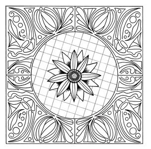Floral Mandala Adult Coloring Page