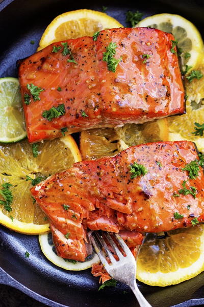 Just Like Olive Garden's Citrus Glazed Salmon