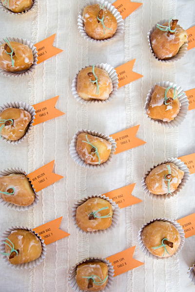 Pumpkin Donut Hole Seating Cards