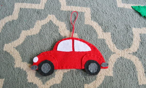 Vintage Car with Christmas Tree DIY Ornament