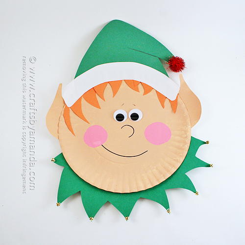 Adorable Paper Plate Elf Craft