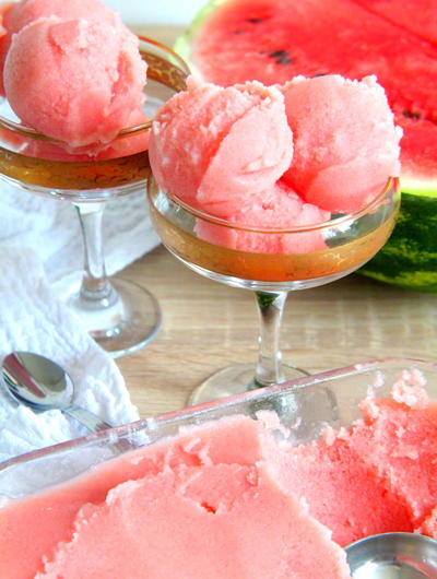 Watermelon coconut sorbet