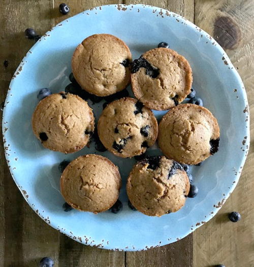 One Bowl Super Moist Vegan Blueberry Muffins