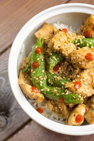 Sesame Chicken with Pea Pods