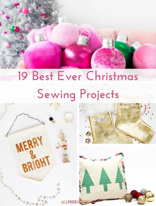 Christmas sewing projects festive ornaments diy tree pattern 19 Best Ever Christmas Sewing Projects | AllFreeSewing.com