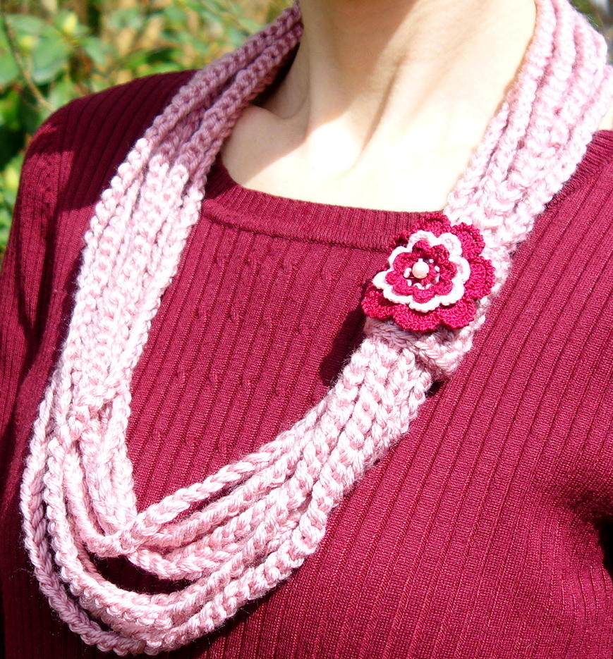 Crochet Chain Scarf, Necklace | AllFreeCrochet.com