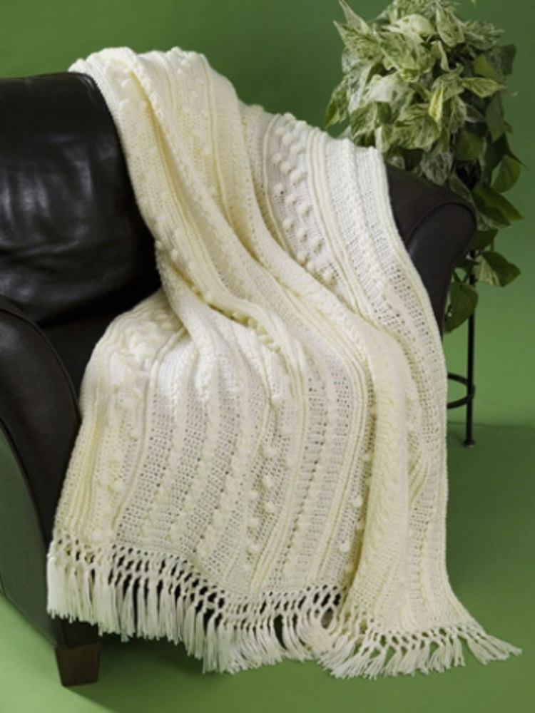 Simple Aran Crochet Afghan | AllFreeCrochetAfghanPatterns.com