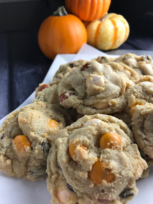 Boo-tterscotch M&M Cookies