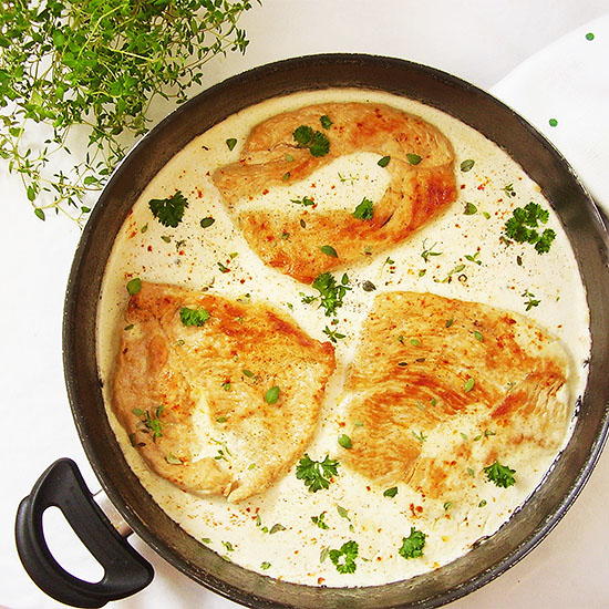 Creamy Thyme Turkey Breast Cutlets