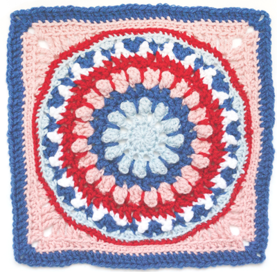 Layered Dahlia Crochet Granny Square