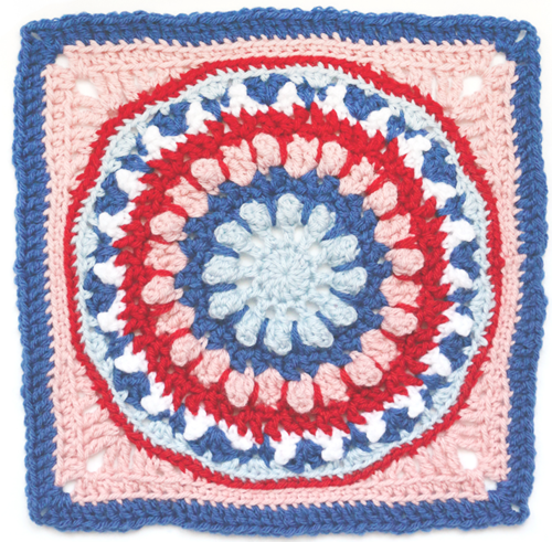 Layered Dahlia Crochet Granny Square | AllFreeCrochetAfghanPatterns.com