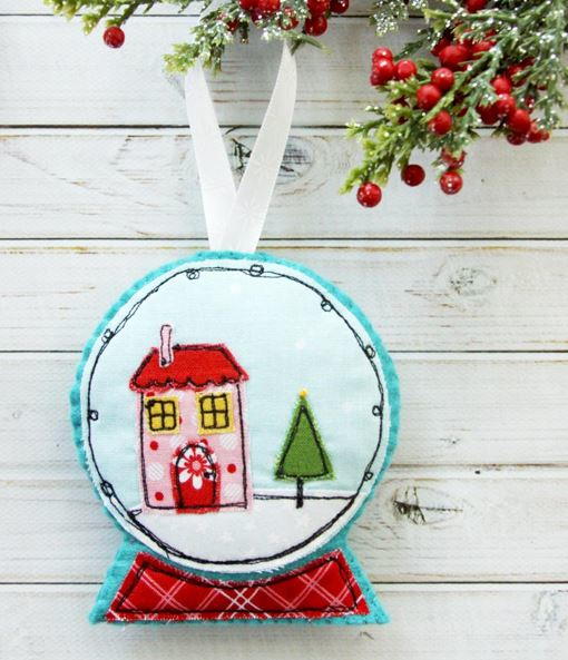 Felt and Fabric Snow Globe DIY Ornament