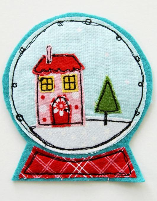 Felt and Fabric Snow Globe DIY Ornament