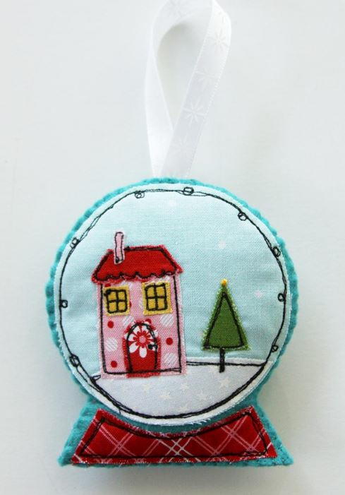 Felt and Fabric Snow Globe DIY Ornament