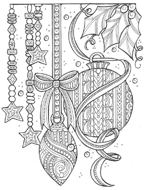 Magical Christmas Tree Adornments Coloring Page | FaveCrafts.com