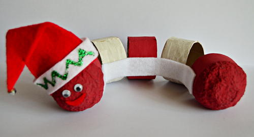 Candy Cane Christmas Worm Craft