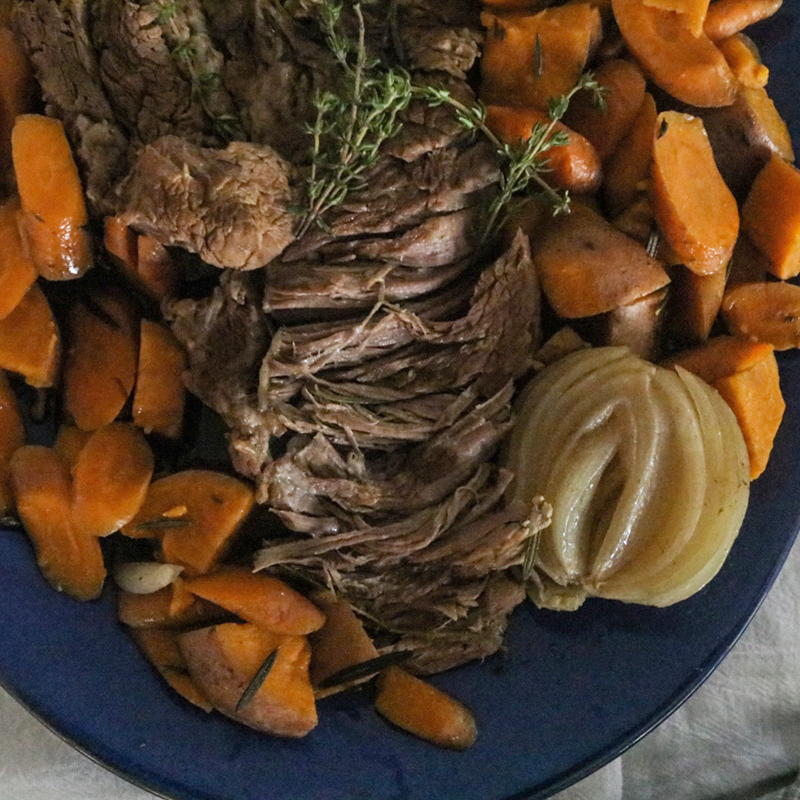 Slow Cooker Beef Bone Broth Pot Roast
