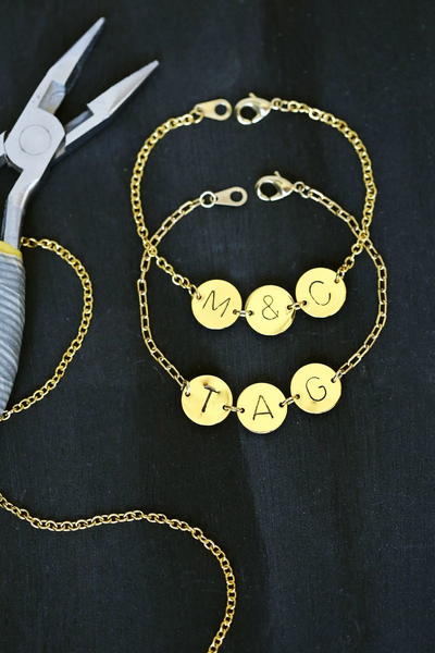 Stamped Initial Bracelet