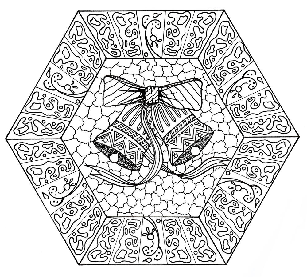 Download Jingle Bells Mandala Coloring Page | FaveCrafts.com