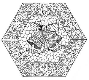 Jingle Bells Mandala Coloring Page