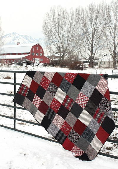 Black and Red Flannel Quilt