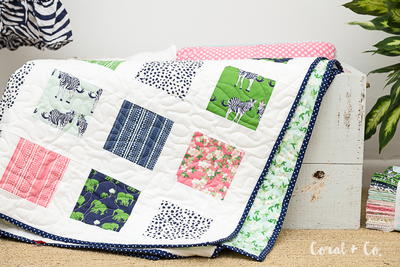 Easy Safari Party Charm Square Quilt and Pattern