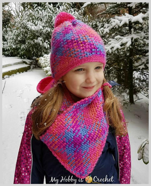 Planned Color Pooling Bohemian Hat & Cowl Set