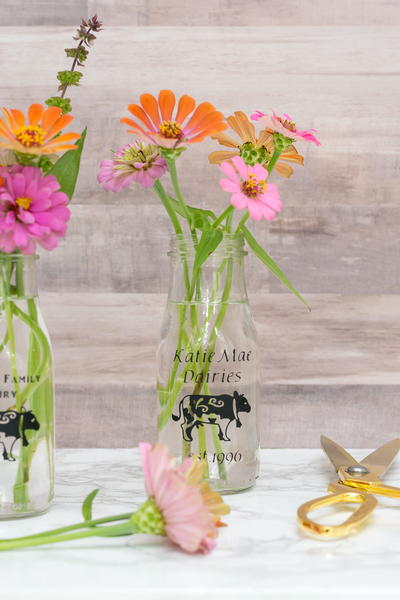 Personalized DIY Milk Glass Bottles