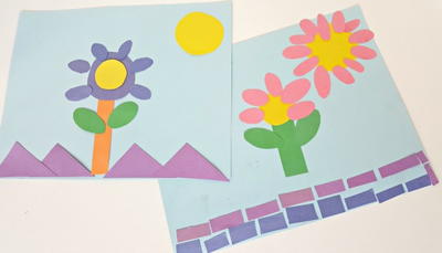 Preschool Art Activity with Paper Shapes
