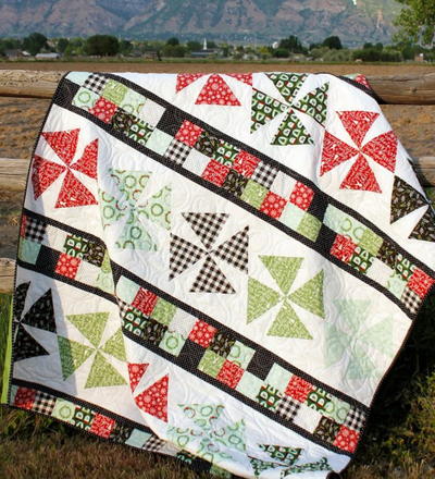 Pinwheels and Patchwork Throw Quilt Pattern