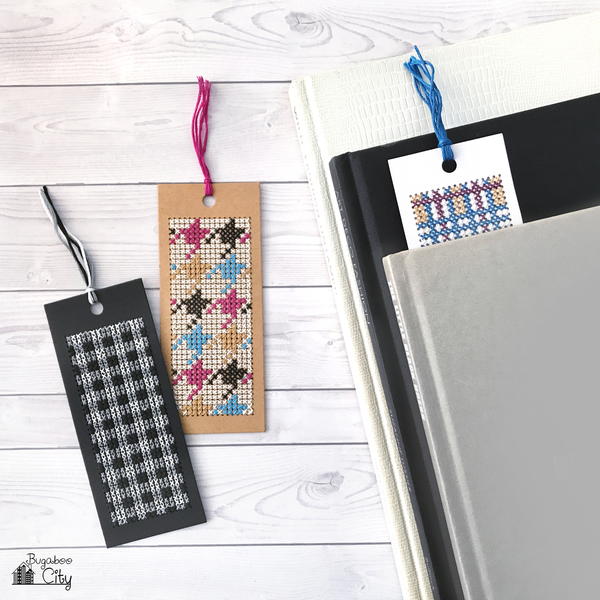 Check and Plaid Cross Stitch Bookmarks