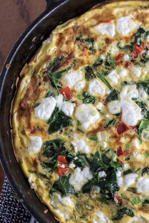 Spinach and Goat Cheesee Frittata