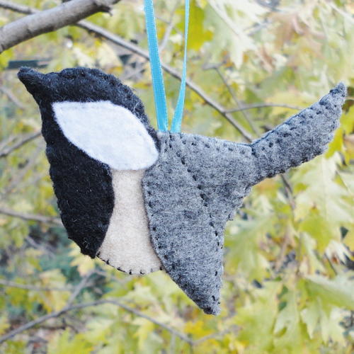 Felt Applique Chickadee Ornament